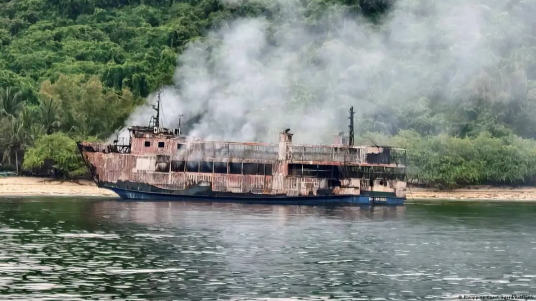 Philippine Rescuers Board Charred Ferry as Search Continues for 84 Missing